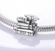 Load image into Gallery viewer, 925 Sterling Silver 2024 Graduation Books Bead Charm