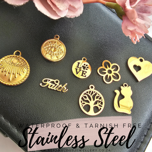 18k Gold Plated Stainless Steel Charms - Water and Tarnish Proof