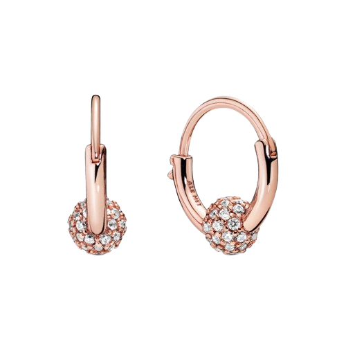 Rose Gold CZ Ball Earrings