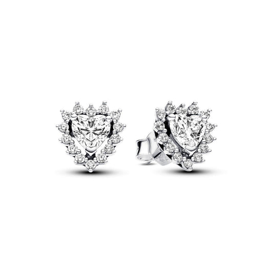 Halo Heart Stud Earrings