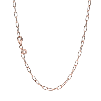 Rose Gold Plated Paperclip Chain Necklace