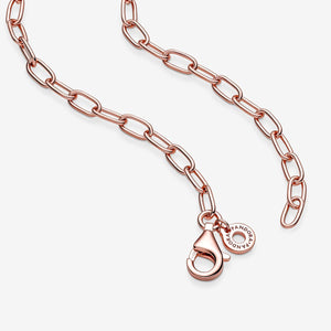 925 Sterling Silver Rose Gold Plated Paperclip Chain Necklace