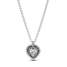 Load image into Gallery viewer, 925 Sterling Silver Heart Halo Pendant Necklace