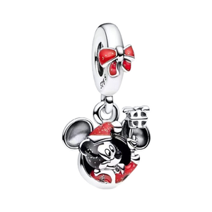 925 Sterling Silver Mickey Mouse Christmas Dangle Charm