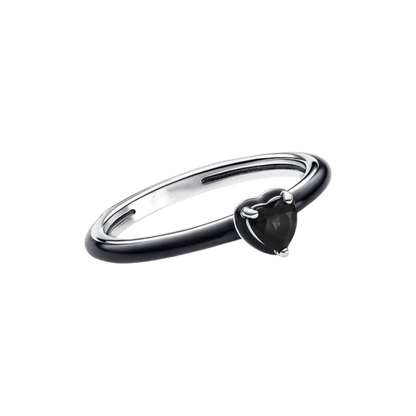 Black Chakra Stackable Heart Ring