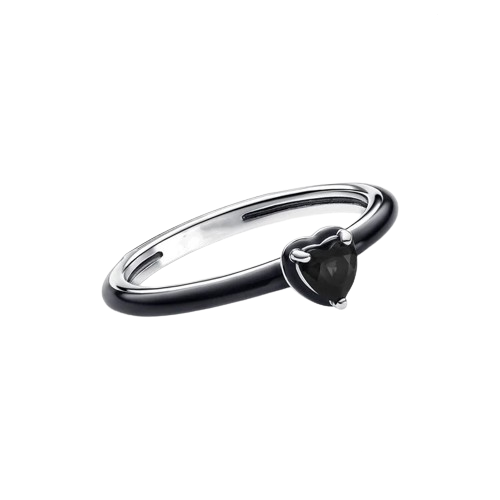 Black Chakra Stackable Heart Ring
