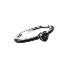 Load image into Gallery viewer, 925 Sterling Silver Black Chakra Stackable Heart Ring