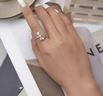 CZ Dragonfly Adjustable Ring