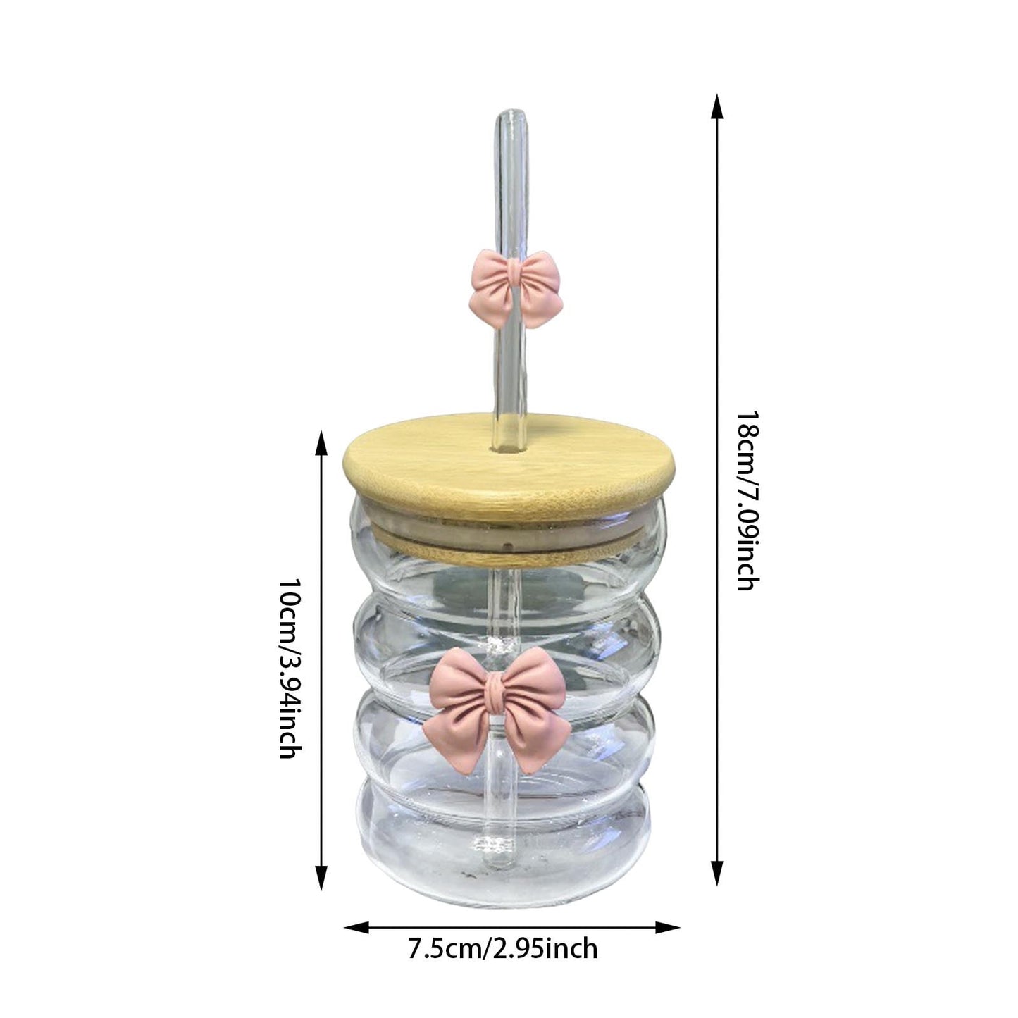 Charming Glass Tumbler with Bow Detail