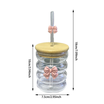 Charming Glass Tumbler with Bow Detail
