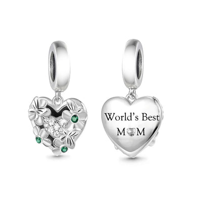 925 Sterling Silver World's Best Mom Charm