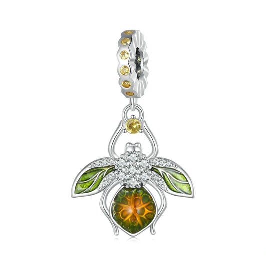 CZ Lemon Bee Dangle Charm