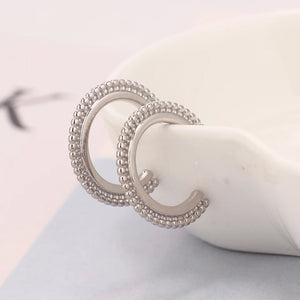 925 Sterling Silver Plain Detailed Hoop Earrings