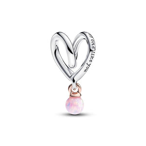 925 Sterling Silver Wrap Heart Mom Bead Charm