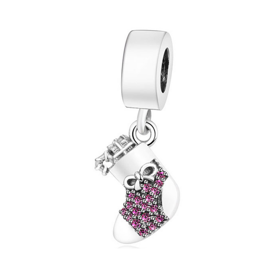 Pink Christmas Stocking Charm