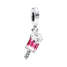 Load image into Gallery viewer, Copy of 925 Sterling Silver Pink CZ Ice Cream Dangle Charm