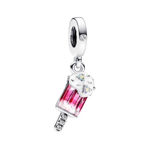 Copy of 925 Sterling Silver Pink CZ Ice Cream Dangle Charm