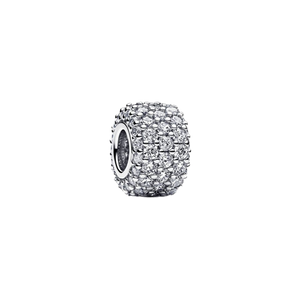 925 Sterling Silver Clear CZ Sparkle Bead Charm