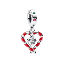 Load image into Gallery viewer, 925 Sterling Silver Candy Cane Dangle Charm