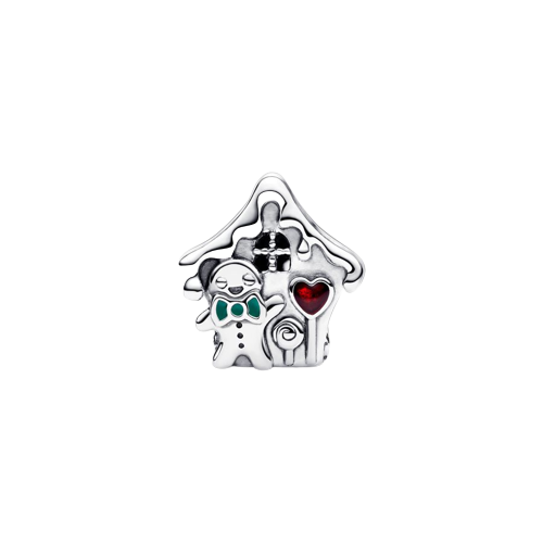 925 Sterling Silver Christmas Candy House Bead Charm