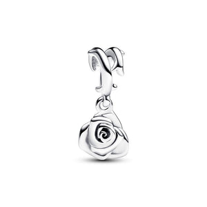 925 Sterling Silver Rose in Bloom Bead Charm