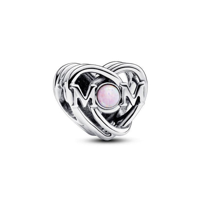 Heart Mom Bead Charm