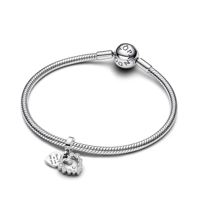 Sparkling Heart Double Dangle Charm