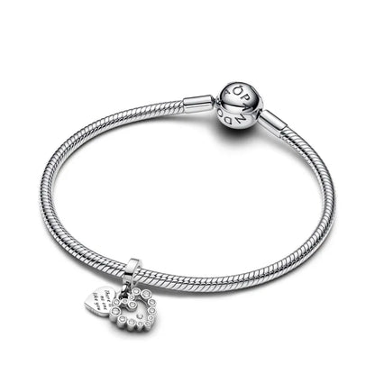 Sparkling Heart Double Dangle Charm