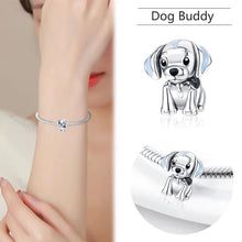 Load image into Gallery viewer, 925 Sterling Silver Adorable Dog Bead Charm