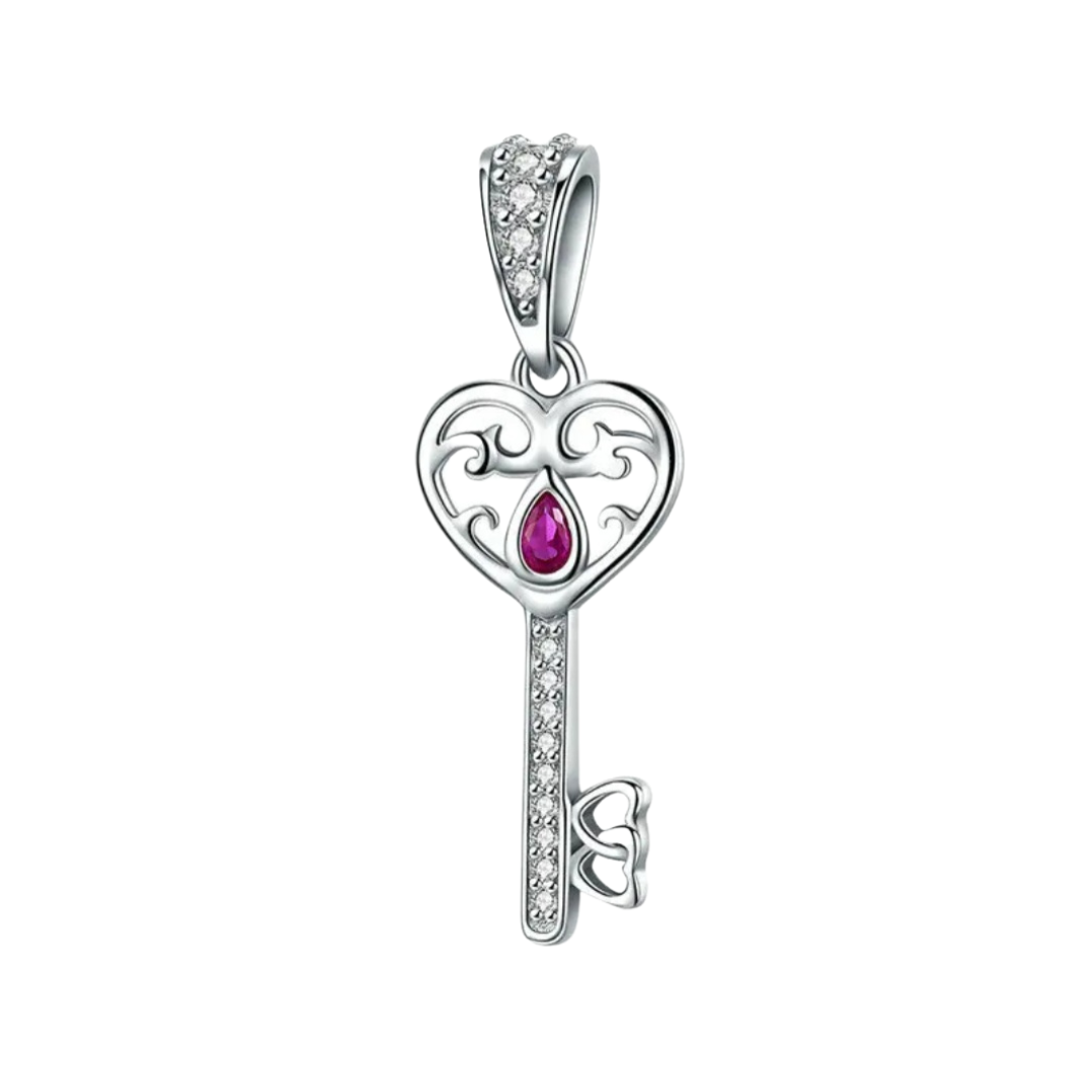 Heart Key Dangle Charm