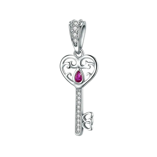Heart Key Dangle Charm