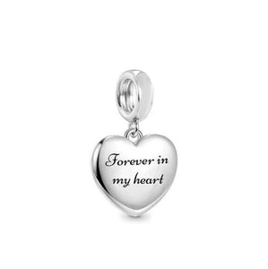 925 Sterling Silver Dog or Cat Paw Memorial "Forever in my Heart'' Dangle Charm