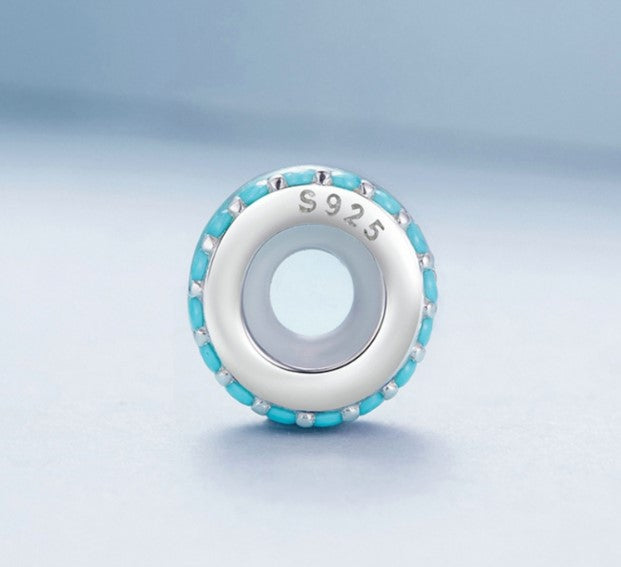 Double Layer Blue Enamel CZ Silicone Spacer/Stopper