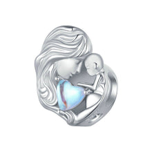 Load image into Gallery viewer, 925 Sterling Silver Mother and Baby &quot;Forever Love&quot; Moonstone Bead Charm