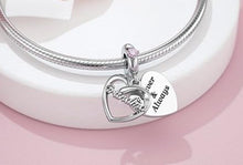 Load image into Gallery viewer, 925 Sterling Silver Grandma Forever and Always Double Heart Dangle Charm