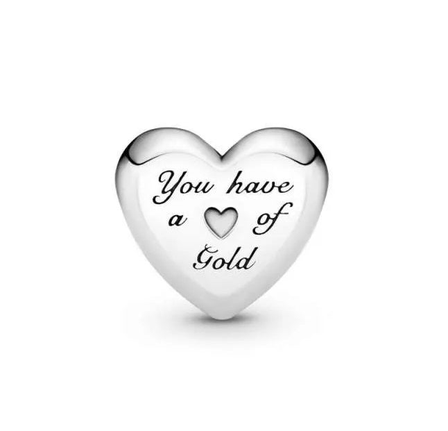 Two Tone Heart of Gold Bead Charm