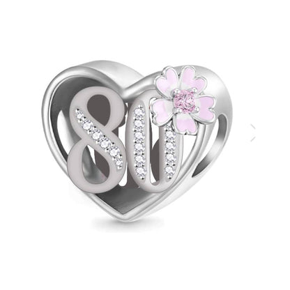 Birthday Floral Heart Bead Charm