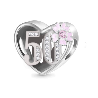 925 Sterling Silver 50 and Fabulous Bead Charm