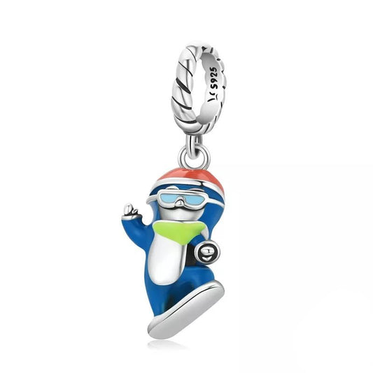 Ski Penguin Enamel Dangle Charm