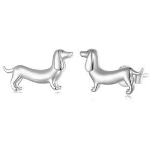 925 Sterling Silver Dachshund/Sausage Dog Stud Earrings