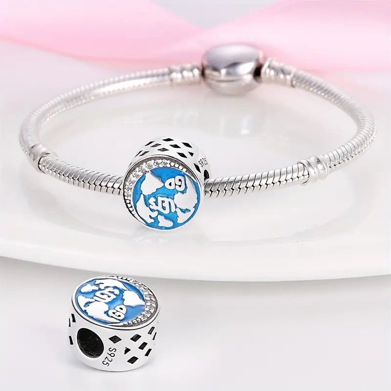 925 Sterling Silver Lets Go Travel Bead Charm
