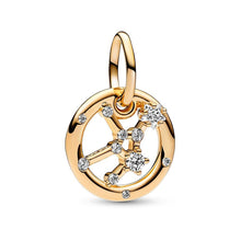 Load image into Gallery viewer, 925 Sterling Silver Gold Plated Constellation/Zodiac Dangle Charm/Necklace