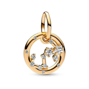 925 Sterling Silver Gold Plated Constellation/Zodiac Dangle Charm/Necklace