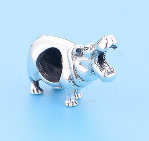925 Sterling Silver Hippo Charm