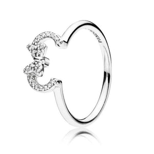 925 Sterling Silver Mickey & Minnie Mouse Ring Set