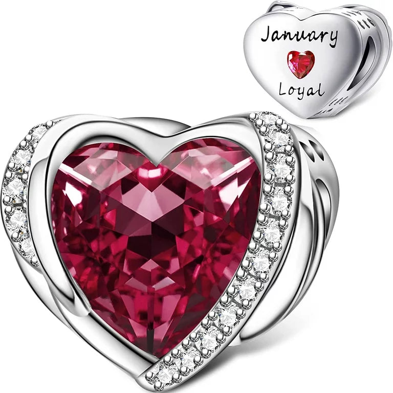 Heart Birthstones Bead charm
