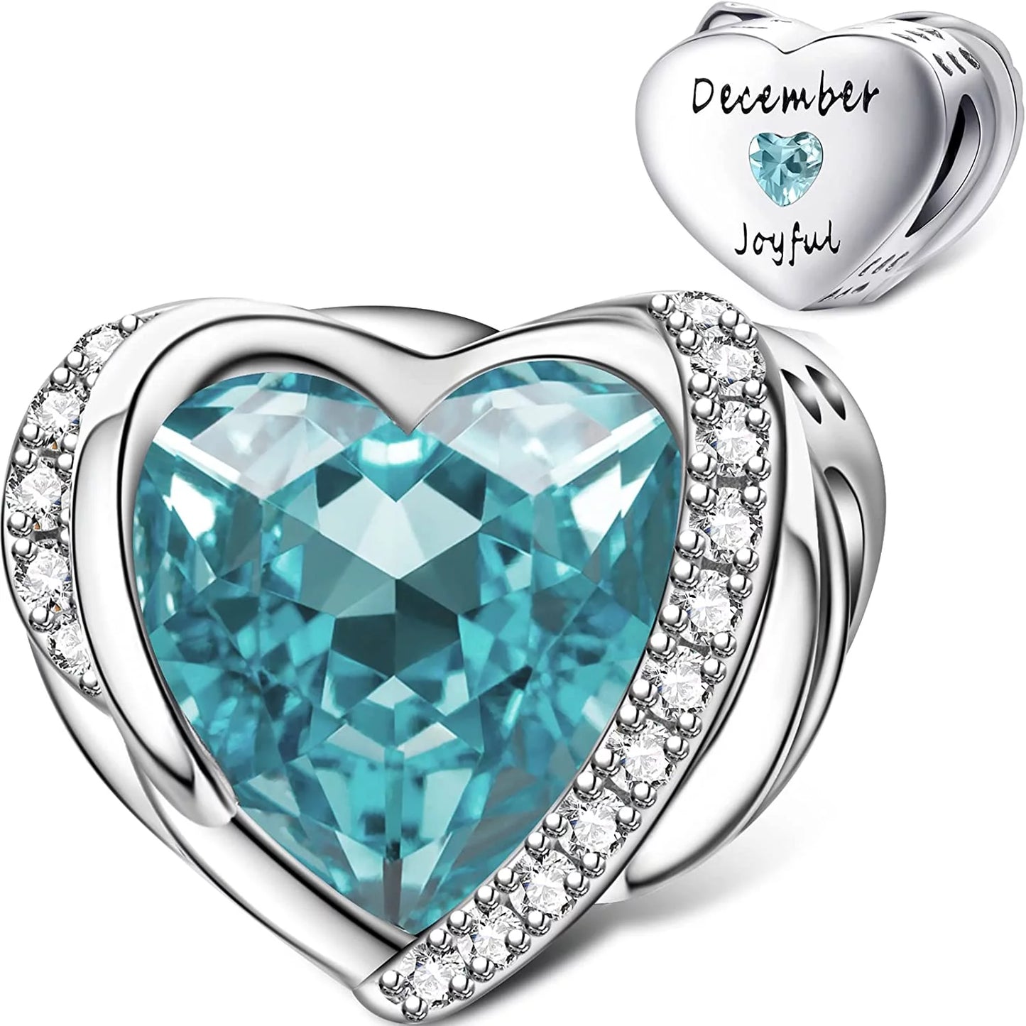 Heart Birthstones Bead charm