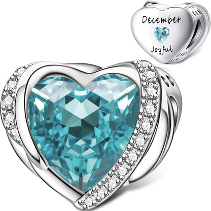 Heart Birthstones Bead charm