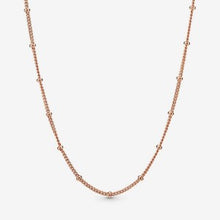 Load image into Gallery viewer, 925 Sterling Silver Rose Gold Bead Necklace