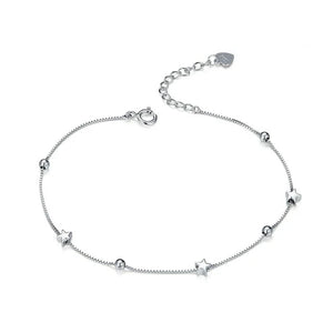 925 Sterling Silver Star And Beads Bracelet